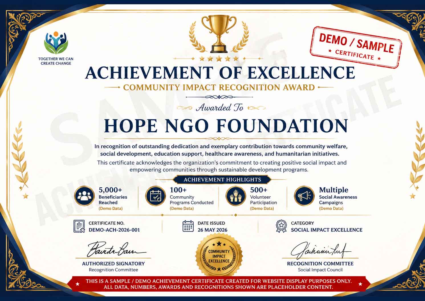 Community Service Award 2026